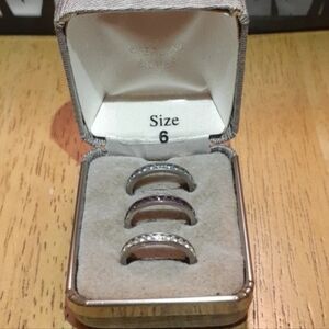 Silver and Purple Ring Set - Size 6